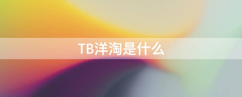 TB洋淘是什么 淘宝里面洋淘是什么意思