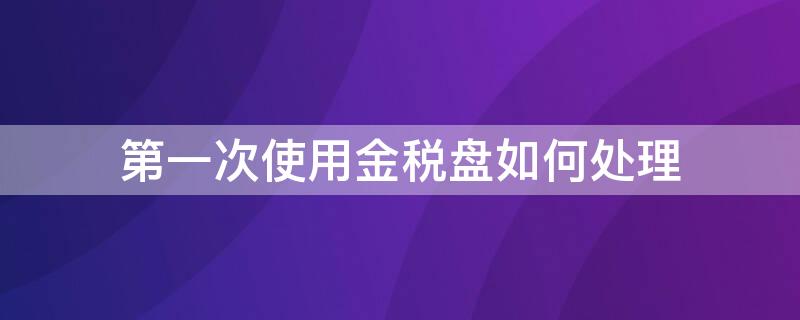 第一次使用金税盘如何处理（金税盘第一次使用流程）